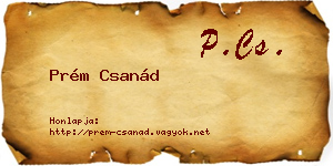 Prém Csanád névjegykártya